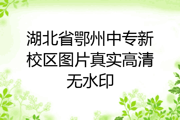 湖北省鄂州中专新校区图片真实高清无水印