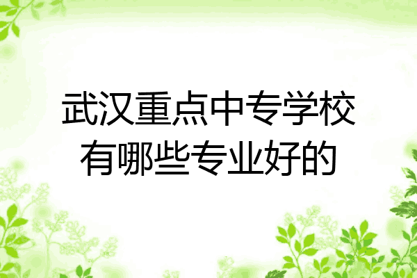 武汉重点中专学校有哪些专业好的