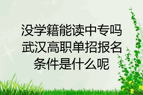 没学籍能读中专吗武汉高职单招报名条件是什么呢