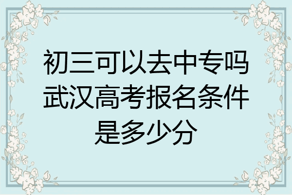 初三可以去中专吗武汉高考报名条件是多少分