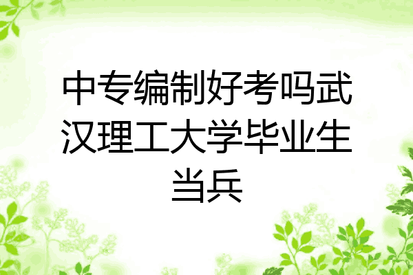 中专编制好考吗武汉理工大学毕业生当兵