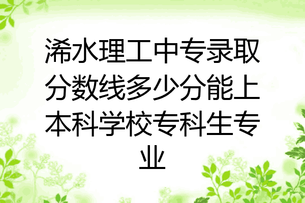 浠水理工中专录取分数线多少分能上本科学校专科生专业