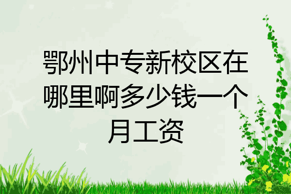 鄂州中专新校区在哪里啊多少钱一个月工资