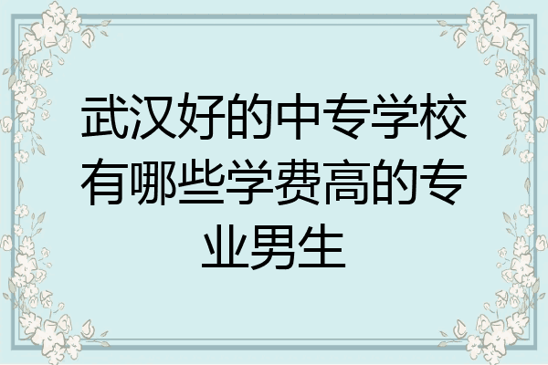 武汉好的中专学校有哪些学费高的专业男生