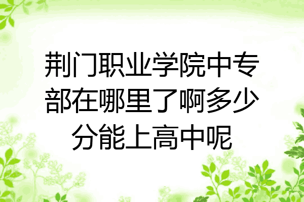 荆门职业学院中专部在哪里了啊多少分能上高中呢