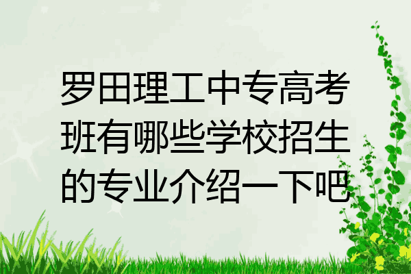 罗田理工中专高考班有哪些学校招生的专业介绍一下吧