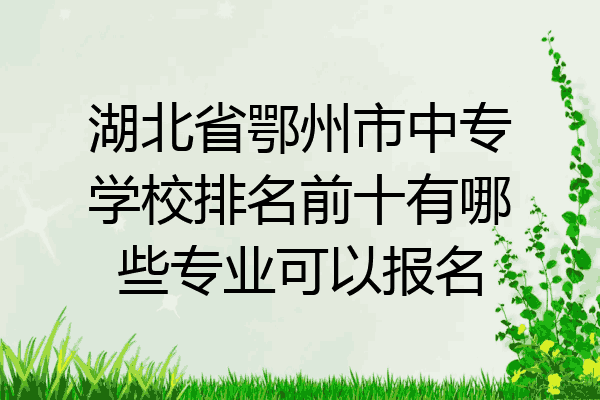 湖北省鄂州市中专学校排名前十有哪些专业可以报名