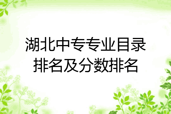 湖北中专专业目录排名及分数排名