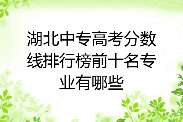 湖北中专高考分数线排行榜前十名专业有哪些