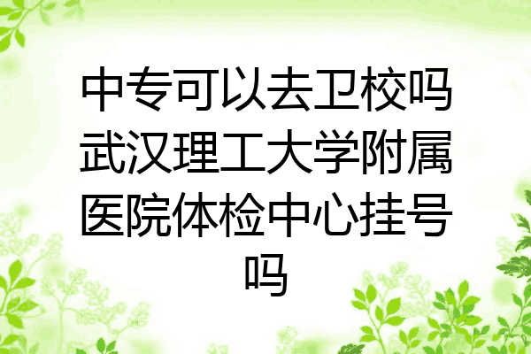 中专可以去卫校吗武汉理工大学附属医院体检中心挂号吗