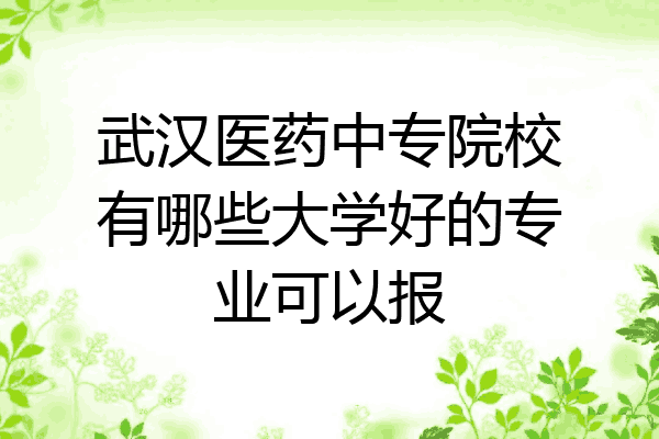 武汉医药中专院校有哪些大学好的专业可以报