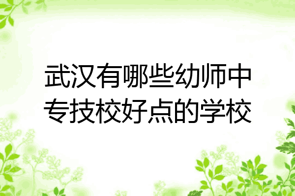 武汉有哪些幼师中专技校好点的学校
