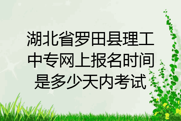 湖北省罗田县理工中专网上报名时间是多少天内考试