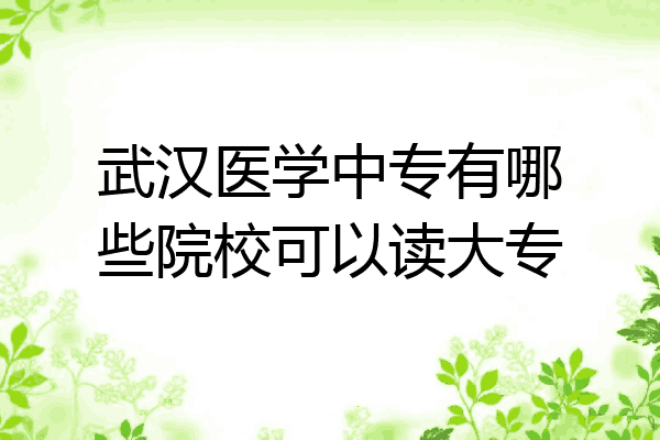 武汉医学中专有哪些院校可以读大专