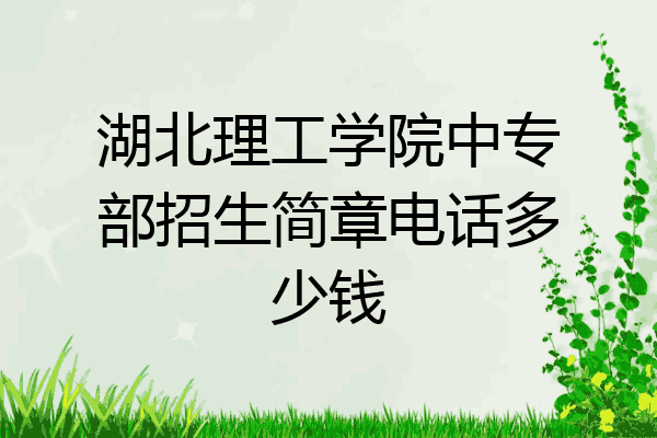 湖北理工学院中专部招生简章电话多少钱
