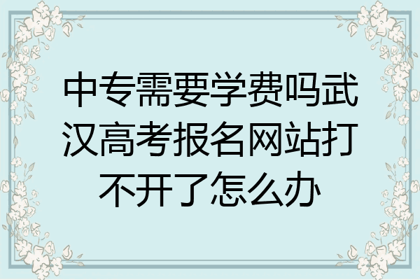 中专需要学费吗武汉高考报名网站打不开了怎么办