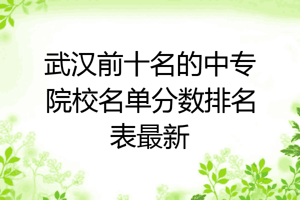 武汉前十名的中专院校名单分数排名表最新