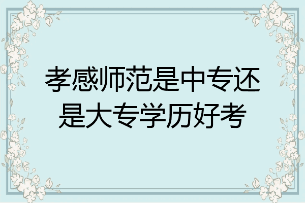 孝感师范是中专还是大专学历好考