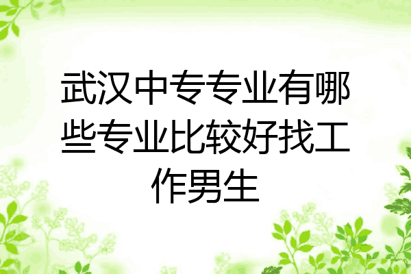 武汉中专专业有哪些专业比较好找工作男生