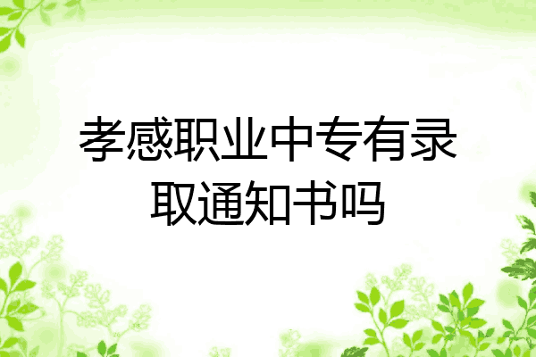孝感职业中专有录取通知书吗