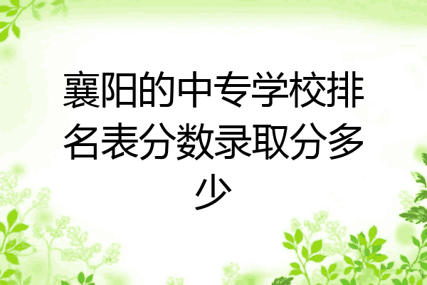 襄阳的中专学校排名表分数录取分多少
