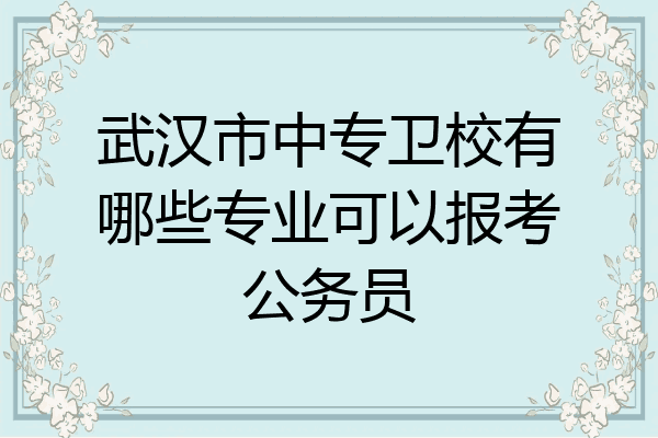武汉市中专卫校有哪些专业可以报考公务员