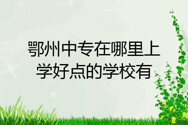 鄂州中专在哪里上学好点的学校有