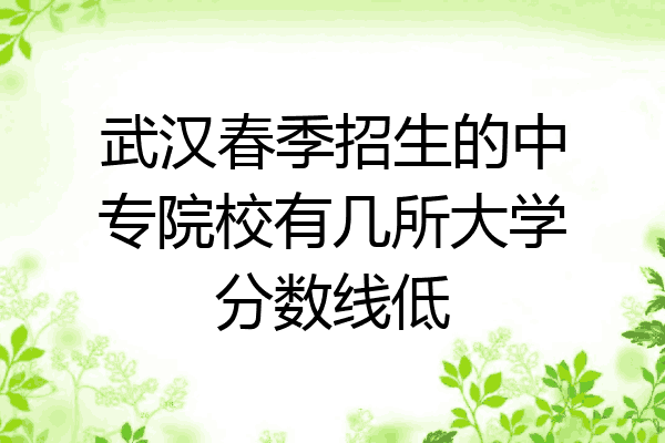 武汉春季招生的中专院校有几所大学分数线低