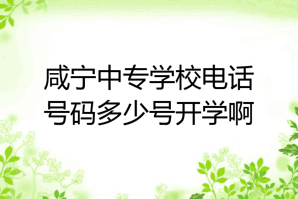 咸宁中专学校电话号码多少号开学啊