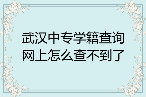 武汉中专学籍查询网上怎么查不到了