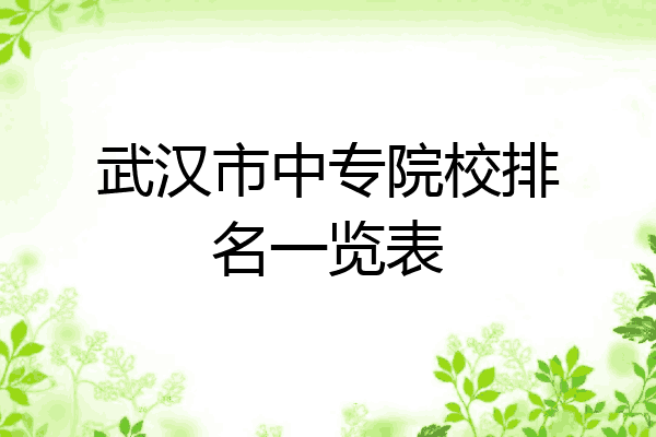 武汉市中专院校排名一览表