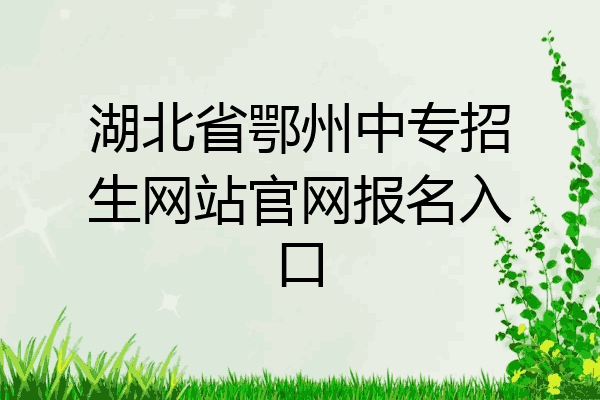 湖北省鄂州中专招生网站官网报名入口