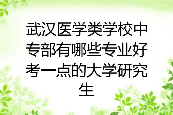 武汉医学类学校中专部有哪些专业好考一点的大学研究生