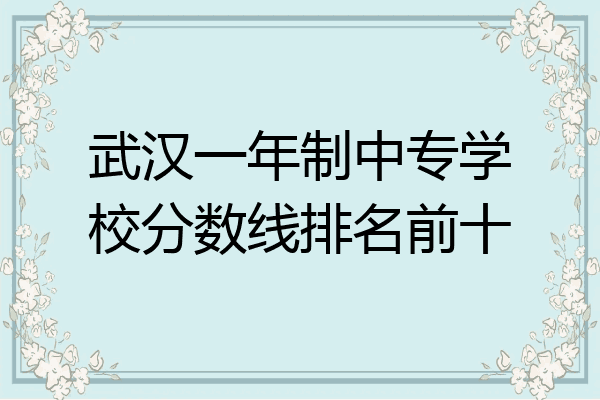 武汉一年制中专学校分数线排名前十