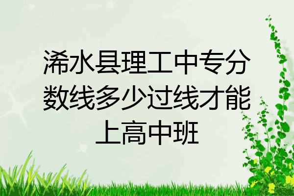 浠水县理工中专分数线多少过线才能上高中班