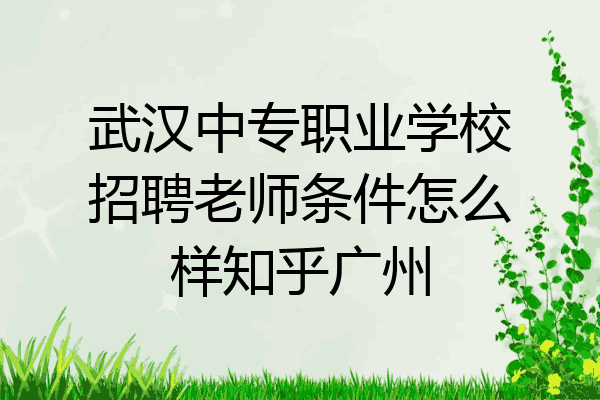 武汉中专职业学校招聘老师条件怎么样知乎广州