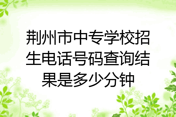 荆州市中专学校招生电话号码查询结果是多少分钟