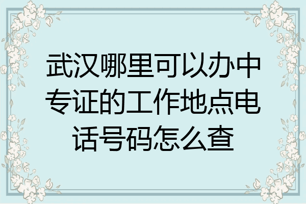 武汉哪里可以办中专证的工作地点电话号码怎么查
