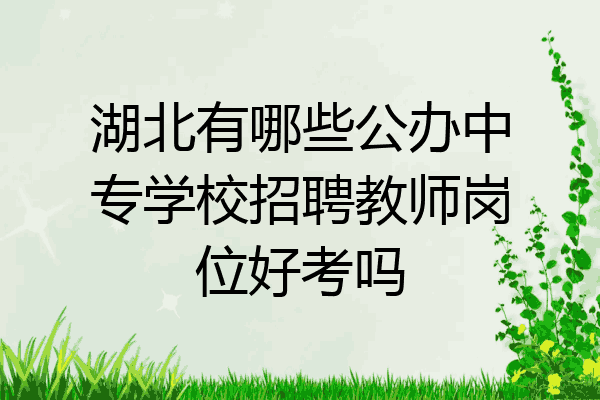 湖北有哪些公办中专学校招聘教师岗位好考吗