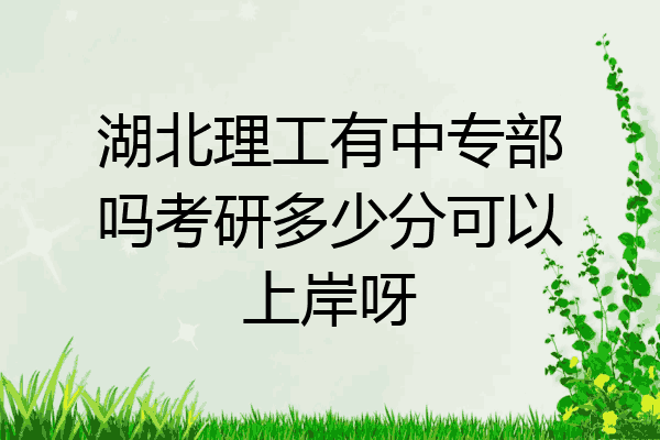 湖北理工有中专部吗考研多少分可以上岸呀
