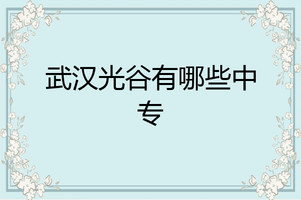 武汉光谷有哪些中专