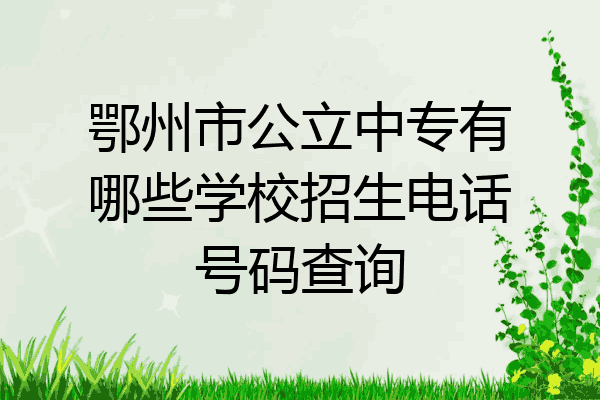 鄂州市公立中专有哪些学校招生电话号码查询