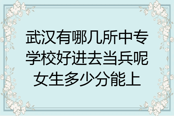 武汉有哪几所中专学校好进去当兵呢女生多少分能上