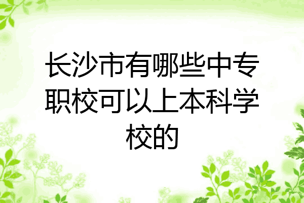长沙市有哪些中专职校可以上本科学校的