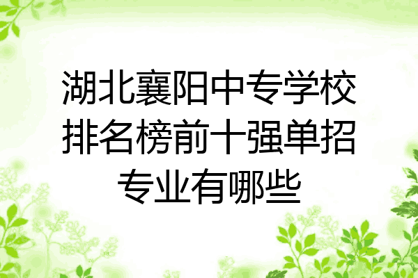 湖北襄阳中专学校排名榜前十强单招专业有哪些