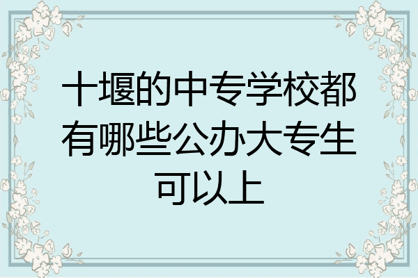 十堰的中专学校都有哪些公办大专生可以上