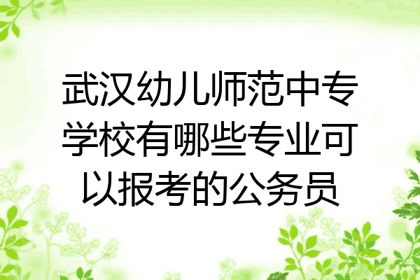 武汉幼儿师范中专学校有哪些专业可以报考的公务员