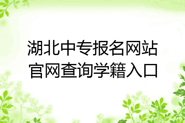 湖北中专报名网站官网查询学籍入口
