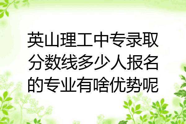 英山理工中专录取分数线多少人报名的专业有啥优势呢