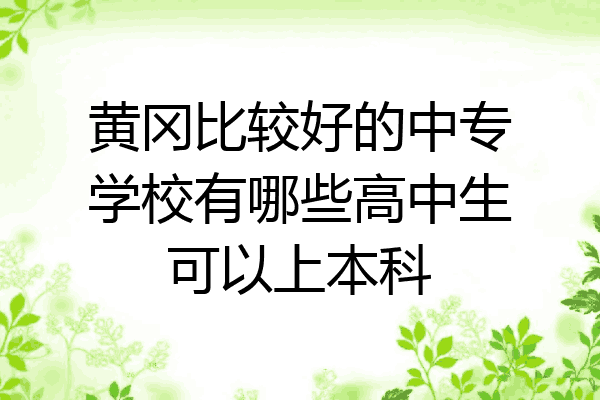 黄冈比较好的中专学校有哪些高中生可以上本科